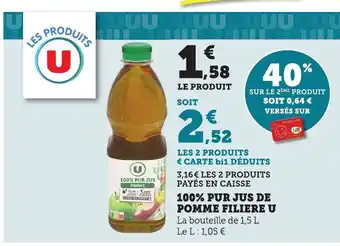 Bi1 100% pur jus de pomme filiere u offre