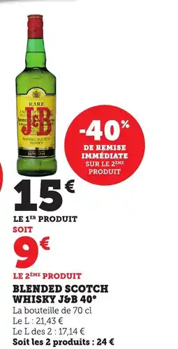 Bi1 J&B Blended scotch whisky offre