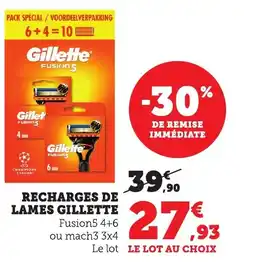 Bi1 GILLETTE Recharges de lames offre
