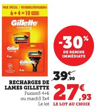 Bi1 GILLETTE Recharges de lames offre