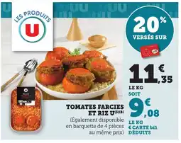 Bi1 Tomates farcies et riz u offre