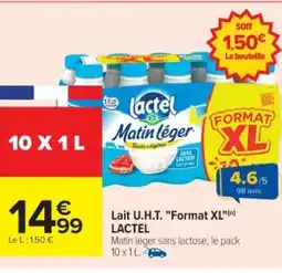 Cora x Carrefour LACTEL Lait U.H.T. Format XL offre