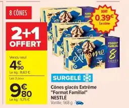 Cora x Carrefour NESTLÉ Cônes glacés Extrême Format Familial offre