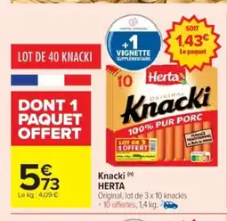 Cora x Carrefour HERTA Knacki offre