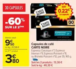 Cora x Carrefour CARTE NOIRE Capsules de cafCARTE NOIRE Capsules de cafe offre