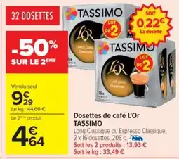 Cora x Carrefour TASSIMO Dosettes de café L'Or offre