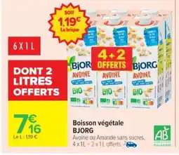 Cora x Carrefour BJORG Boisson végétale offre