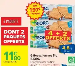 Cora x Carrefour BJORG Gâteaux fourrés Bio offre