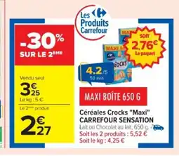 Cora x Carrefour CARREFOUR SENSATION Céréales Crocks Maxi offre