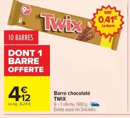Cora x Carrefour TWIX Barre chocolaté offre