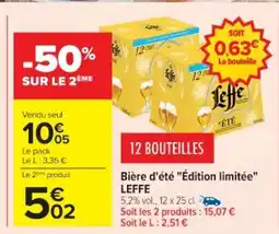 Cora x Carrefour LEFFE Bière d'été Édition limitée offre
