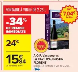 Cora x Carrefour LA CAVE D'AUGUSTIN FLORENT A.O.P. Vacqueyras offre