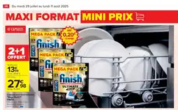 Cora x Carrefour FINISH Capsule pour lave-vaisselle Mega Pack offre