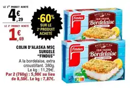 E.Leclerc Colin d'Alaska MSC surgelé FINDUS offre