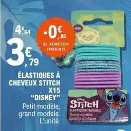 E.Leclerc ÉLASTIQUES À CHEVEUX STITCH X15 “DISNEY” offre