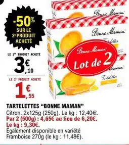 E.Leclerc TARTELETTES BONNE MAMAN offre