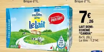 E.Leclerc Lait Demi-Écrémé 'Candia' offre