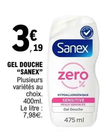 E.Leclerc Gel Douche Sanex offre
