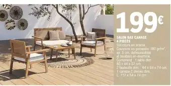 E.Leclerc SALON BAS CANAGE 4 PIÈCES offre