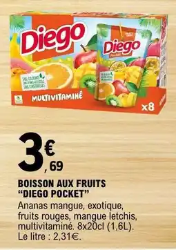 E.Leclerc Boisson aux fruits 'Diego Pocket' offre