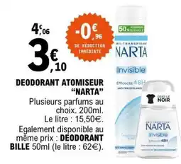 E.Leclerc DÉODORANT ATOMISEUR NARTA offre