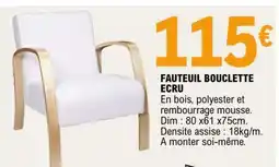 E.Leclerc FAUTEUIL BOUCLETTE ÉCRU offre