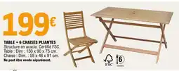 E.Leclerc TABLE + 6 CHAISES PLIANTES offre
