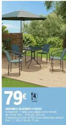 E.Leclerc ENSEMBLE DEJEUNER 5 PIÈCES offre