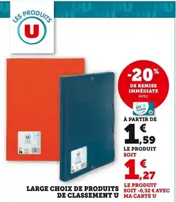 Super U Large choix de produits de classement u offre