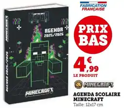 Super U Agenda scolaire minecraft offre