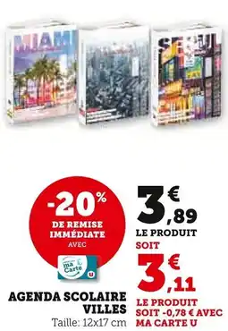 Super U Agenda scolaire villes offre