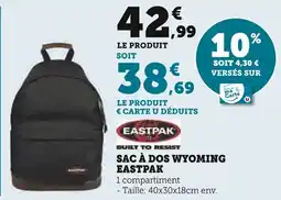 Super U Sac à dos wyoming eastpak offre