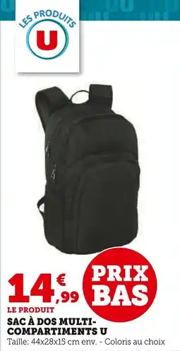 Super U Sac à dos multi- compartiments u offre