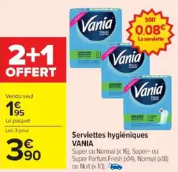 Cora x Carrefour VANIA Serviettes hygiéniques offre