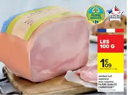 Cora x Carrefour Jambon cuit supérieur avec couenne filière qualité carrefour offre