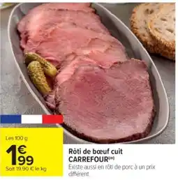 Cora x Carrefour Rôti de bœuf cuit carrefour offre