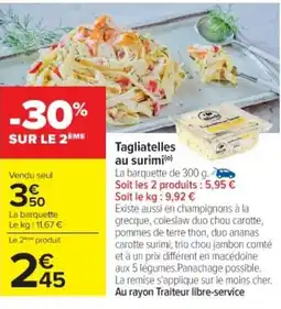 Cora x Carrefour Tagliatelles au surimi offre