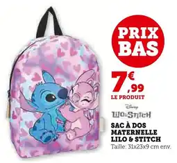 Super U 10 stitch sac à dos maternelle lilo & stitch offre