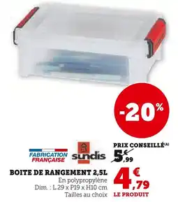 Super U Boite de rangement offre