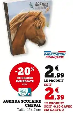 Super U Agenda scolaire cheval offre