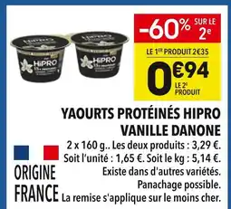 Supeco Danone Yaourts protéinés HiPRO vanille offre