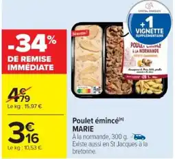 Cora x Carrefour MARIE Poulet émincé offre