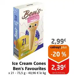 Colruyt BEN'S FAVOURITES Ice Cream Cones offre