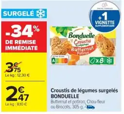 Cora x Carrefour BONDUELLE Croustis de légumes surgelés offre