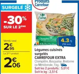 Cora x Carrefour Légumes cuisinés surgelés carrefour extra offre