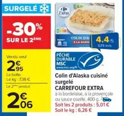 Cora x Carrefour Colin d'alaska cuisiné surgelé carrefour extra offre
