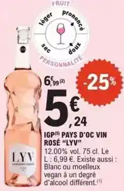 E.Leclerc Lyv - igp pays d'oc vin rosé offre
