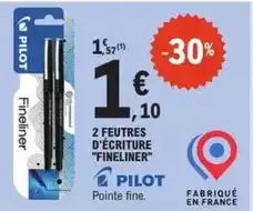 E.Leclerc Pilot - 2 feutres d'écriture fineliner offre