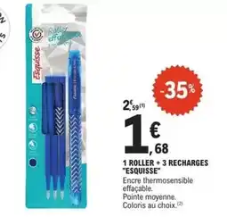 E.Leclerc Esquisse - 1 roller + 3 recharges esquisse offre