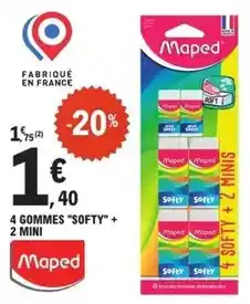 E.Leclerc Maped - 4 gommes softy + 2 mini offre